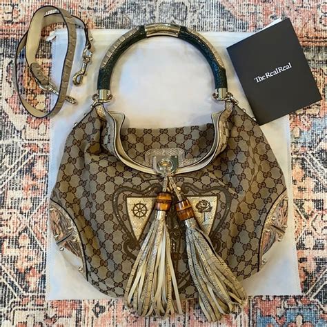 gucci hobo canvas|gucci indy tassel hobo bag.